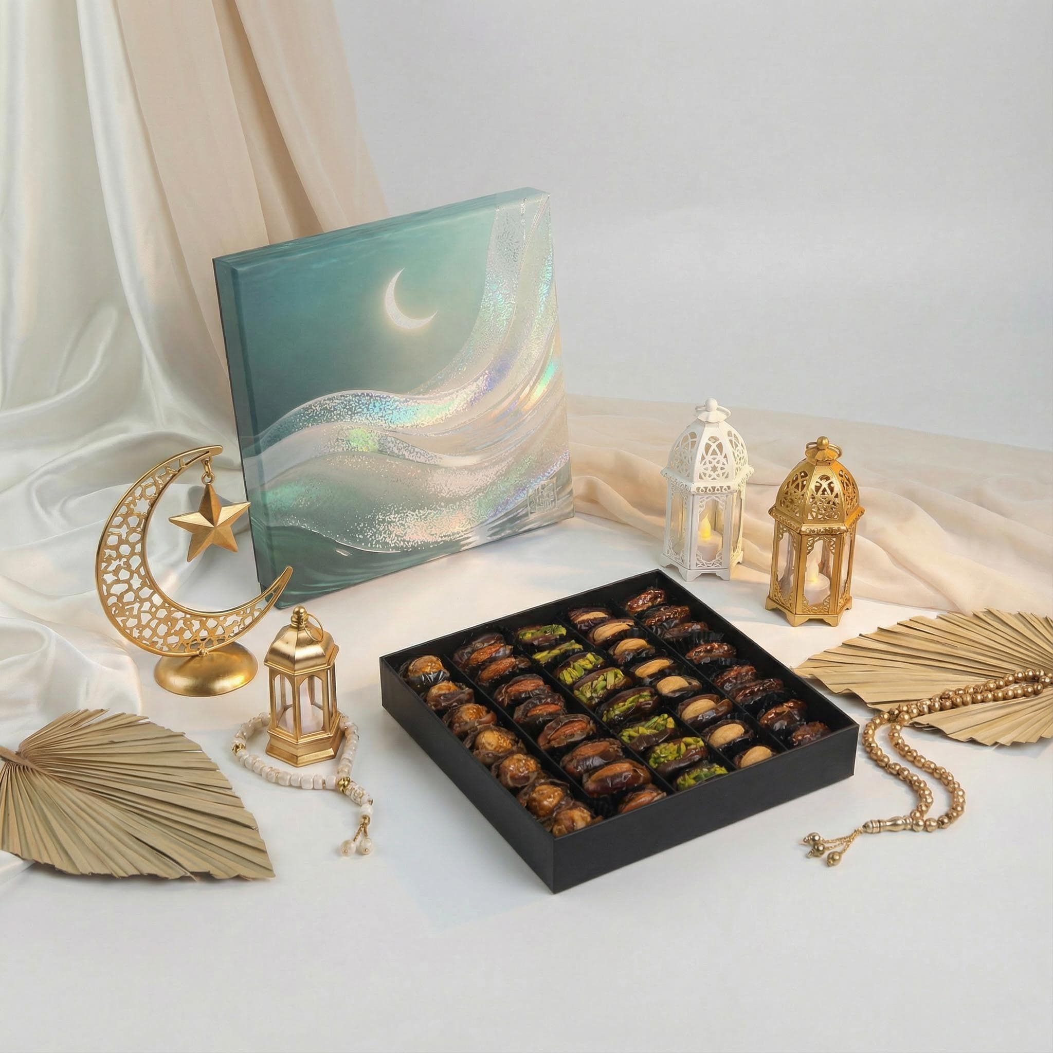 Beautifully presented Ramadan gift box with premium Emirati dates