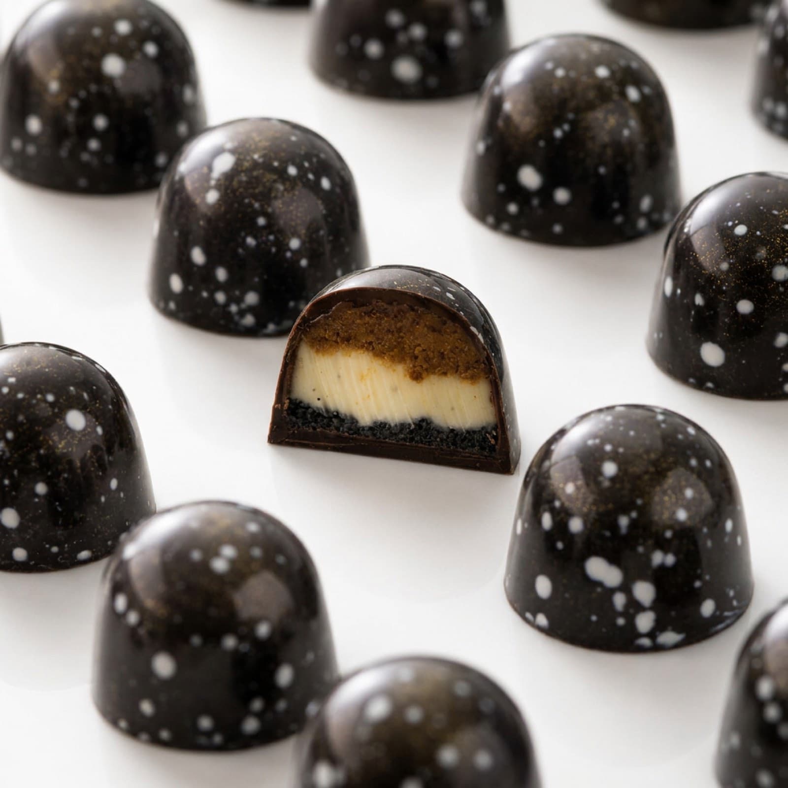 Vanilla Black Sesame Dates Bonbon — Chocolate Dipped Dates