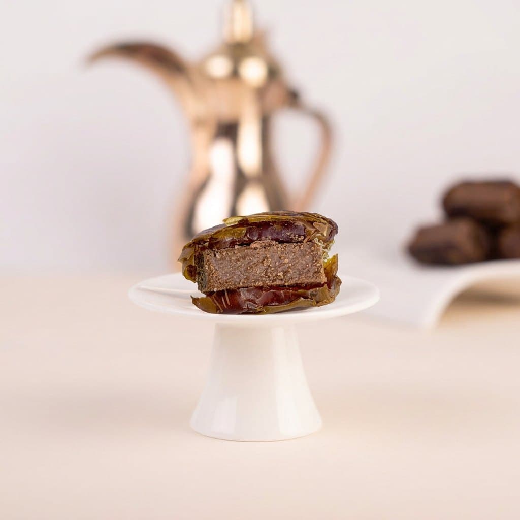 Kholas Dates stuffed with Hazelnut Cookie — Al Barzah Collection — Stuffed Dates